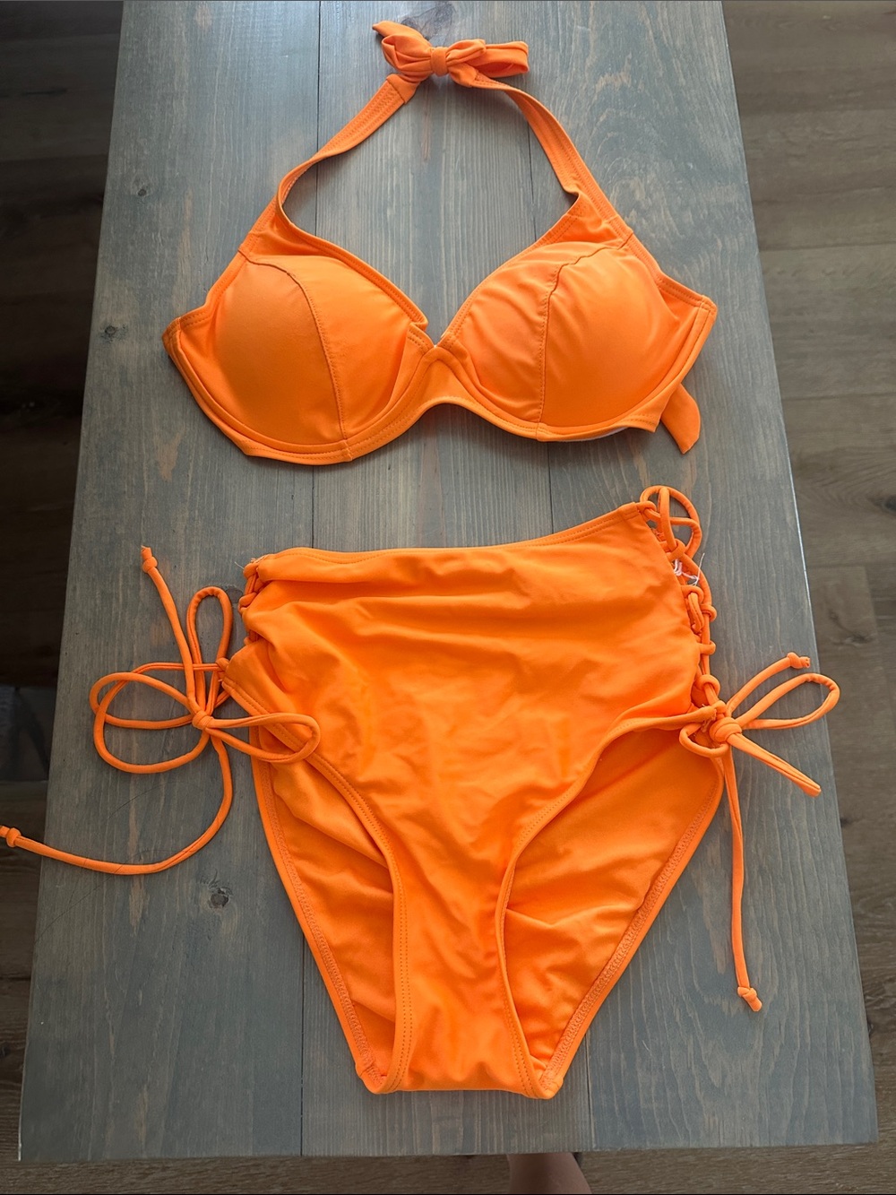 New never worn Neon Orange Two-Piece Bikini Set